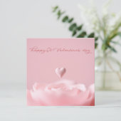 Kwart Rosa Hart Bloem Valentijn Feestdagenkaart (Staand voorkant)
