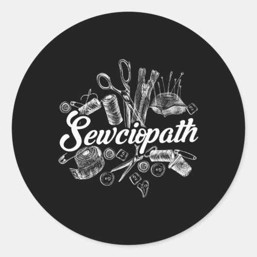 Kwartaal voor naaigarens Accessoires Sewciopath Se Ronde Sticker (Voorkant)