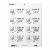 Kwartaaleieren |  Boerderij Naam zwart/wit etiket (Full Sheet)