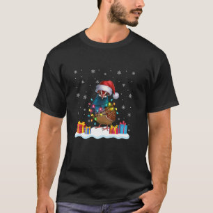 Kwartel Bird Santa Hat Kerstboom Light Xmas Paj T-shirt