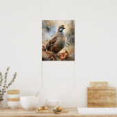 Kwartel Boerderij Animal Art Print Poster (Keuken)