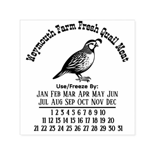 Kwartel Boerderij Vlees Eieren Versheid Kalender D Zelfinktende Stempel (Design)