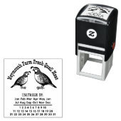 Kwartel Boerderij Vlees Eieren Versheid Kalender D Zelfinktende Stempel (In situ)