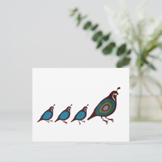 Kwartel Briefkaart (Staand voorkant)