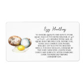 Kwartel Ei Handling Instructie Kartonnen Verzorgin Etiket (Voorkant)