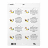 Kwartel Ei Handling Instructie Kartonnen Verzorgin Etiket (Full Sheet)