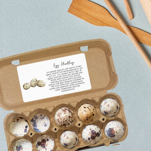 Kwartel Ei Handling Instructie Kartonnen Verzorgin Etiket