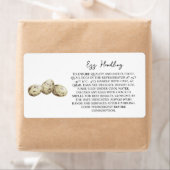 Kwartel Ei Handling Instructie Kartonnen Verzorgin Etiket (Insitu)