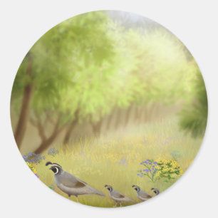 Kwartel in een Meadow Sticker