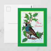 Kwartel in Holly Briefkaart (Voorkant / Achterkant)