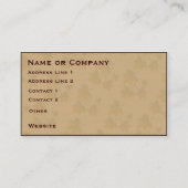 Kwartel op grijze Gamboge met bladeren Visitekaartje (Achterkant)