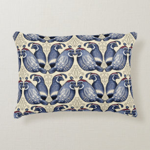 Kwartel Vogel Marine en Crème Accent Pillow Kussen