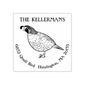 Kwartel Vogel Retouradres Rubberstempel (Afrduk)