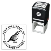 Kwartel wild spel vogels staand bibliotheek boek n  zelfinktende stempel (In situ)