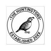 Kwartel wild vogel staande familienaam datum est  zelfinktende stempel (Design)