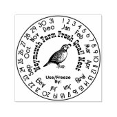 Kwartelhof Vlees Eieren Versheid Kalendar Datum #3 Zelfinktende Stempel (Design)