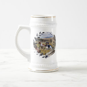 Kwarteljacht met een Bretagne Spaniels, Kunst Bierpul