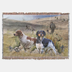 Kwarteljacht met een Bretagne Spaniels, Kunst Deken