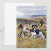 Kwarteljacht met een Bretagne Spaniels, Kunst Kaart (Voorkant / Achterkant)