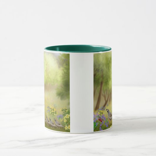 Kwartels in een Mok met beemdgervinger (Midden)