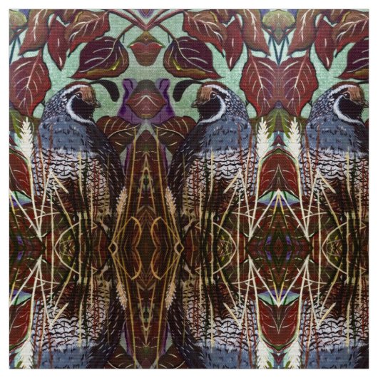 Kwartels in gras stof (Swatch)