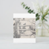 Kwartels op een spoor briefkaart (Staand voorkant)