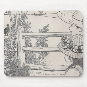 Kwartels op een spoor muismat