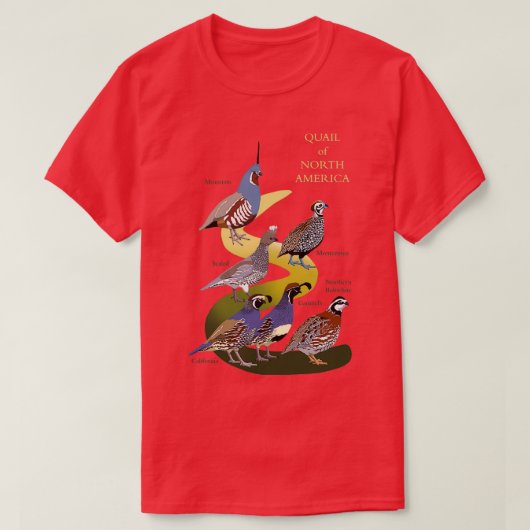Kwartels van Noord-Amerika met tekst T-shirt (Design voorkant)