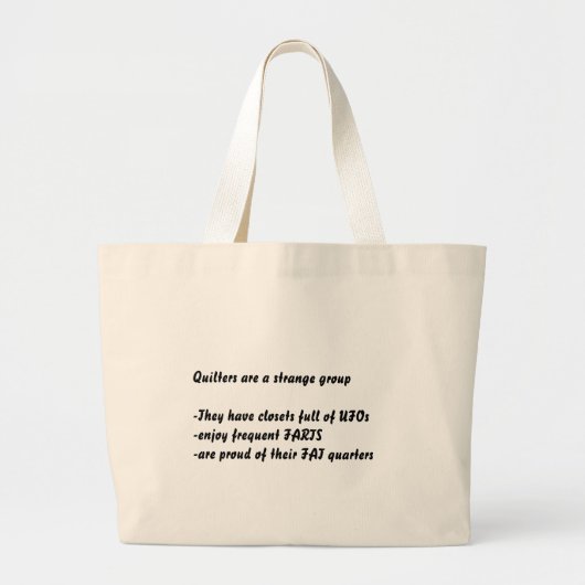 "Kwartels zijn vreemde canvas tassen" Grote Tote Bag (Voorkant)