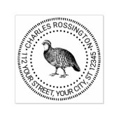  kwartelspel vogeltekening # 1 Naam Adres Zelfinktende Stempel (Design)