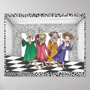 Kwartet van het Uitvoerende Gals in al hun Glory Poster