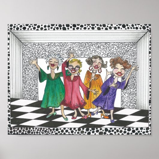 Kwartet van het Uitvoerende Gals in al hun Glory Poster (Voorkant)