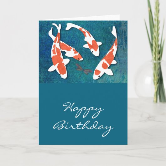 Kwartet van Oranje & Witte Kohaku Koi Kaart (Voorkant)