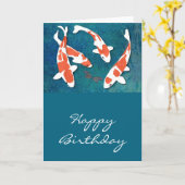 Kwartet van Oranje & Witte Kohaku Koi Kaart (Gele Bloem)