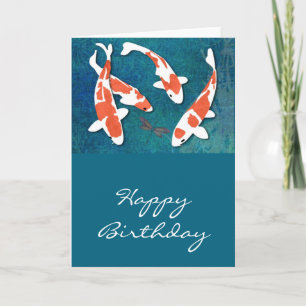 Kwartet van Oranje & Witte Kohaku Koi Kaart