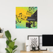 Kwartetpiano cartoon print (Thuiskantoor)