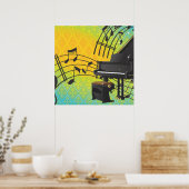 Kwartetpiano cartoon print (Keuken)