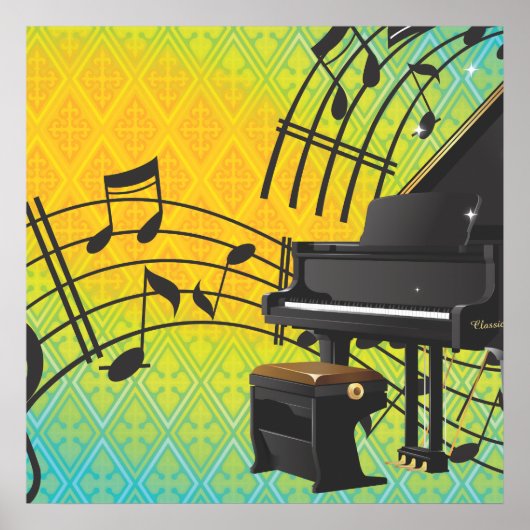 Kwartetpiano cartoon print (Voorkant)