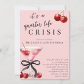 Kwartierlevencrisis Cherry Martini 25e verjaardag Kaart (Voorkant)