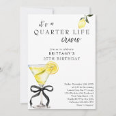 Kwartierlevencrisis Lemon Martini 25e verjaardag Kaart (Voorkant)