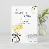 Kwartierlevencrisis Lemon Martini 25e verjaardag Kaart (Staand voorkant)