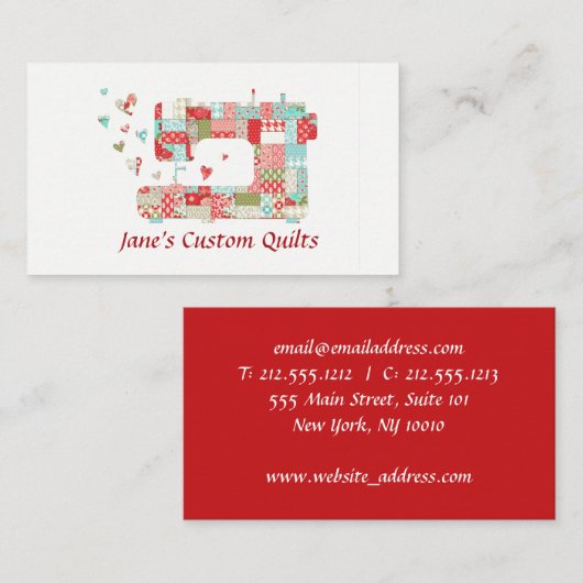 Kwartnaaimachines Visitekaartjes (Voorkant / Achterkant)