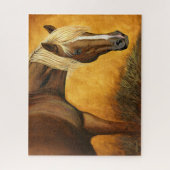 Kwartpaard met gouden manen, acrylverf legpuzzel (Verticaal)