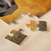 Kwartpaard met gouden manen, acrylverf legpuzzel (Zijkant)