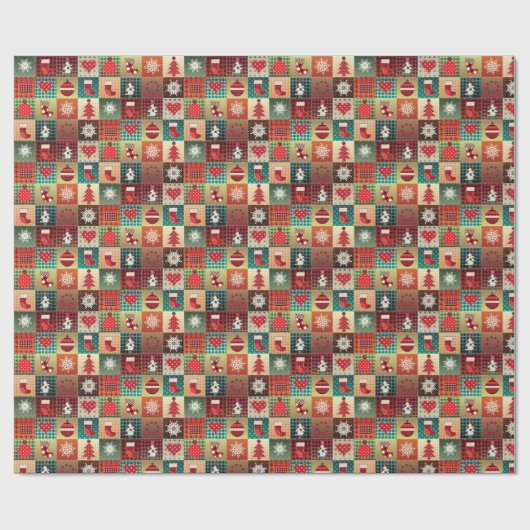 Kwartpatroonpapier voor kerstmis cadeaupapier (Vlak)