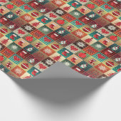 Kwartpatroonpapier voor kerstmis cadeaupapier (Hoek)