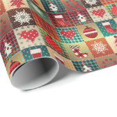 Kwartpatroonpapier voor kerstmis cadeaupapier (Rol Hoek)