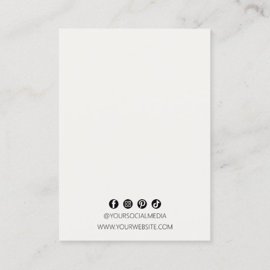 Kwarts kristal minimalistische elegante sieraden d visitekaartje (Achterkant)