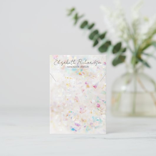 Kwarts kristal minimalistische elegante sieraden d visitekaartje (Staand voorkant)