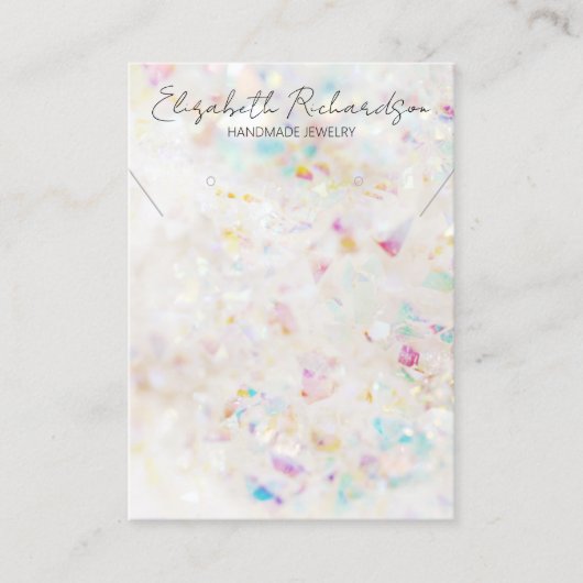 Kwarts kristal minimalistische elegante sieraden d visitekaartje (Voorkant)